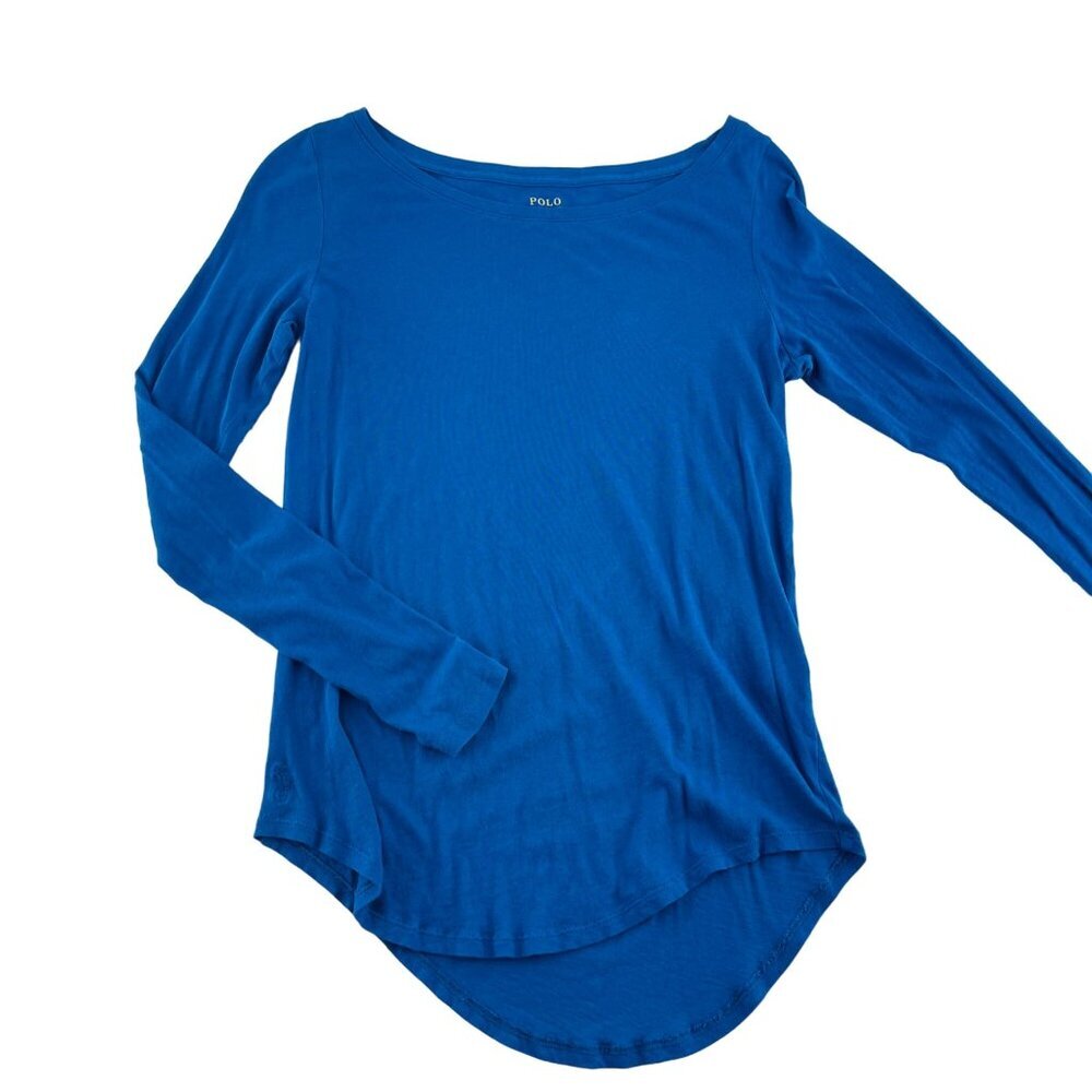 Polo Ralph Lauren Womens Blue Long Sleeve Tee Shirt‎ M